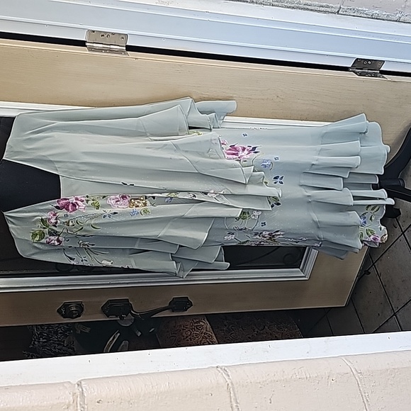 Unknown Dresses & Skirts - Green beaded dress with cover up